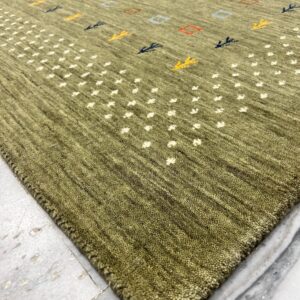 Antique Hand Loom Gabbeh Rug in Muted Khaki for Living Room & Bedroom