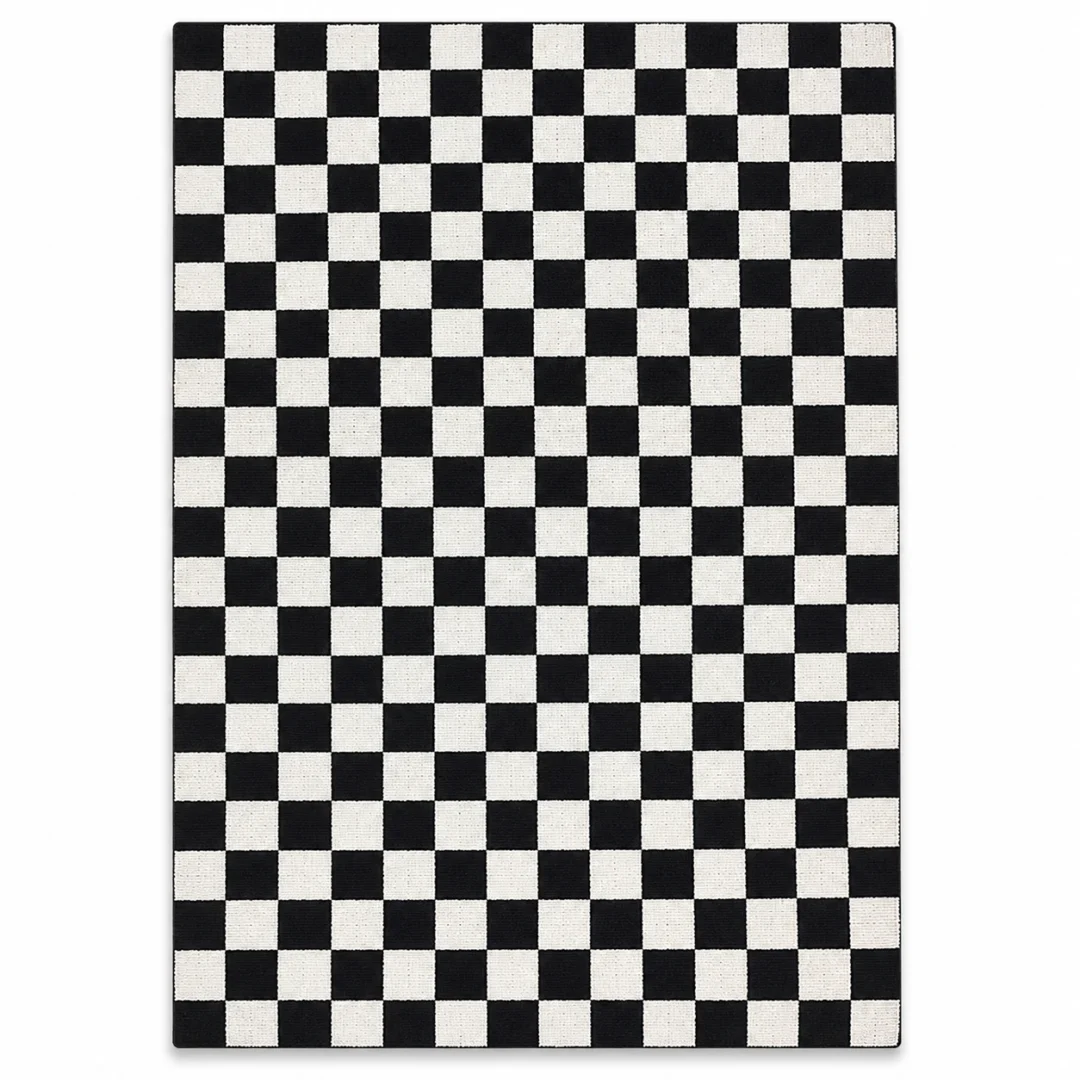 Echo Hand Knotted Wool Rug in black and white