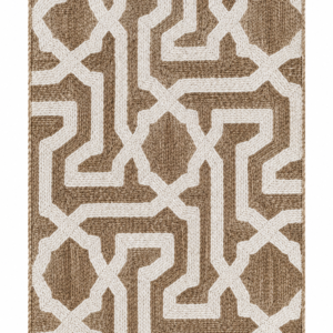 Close-up of Beige and White Geometric Jute Rug Texture