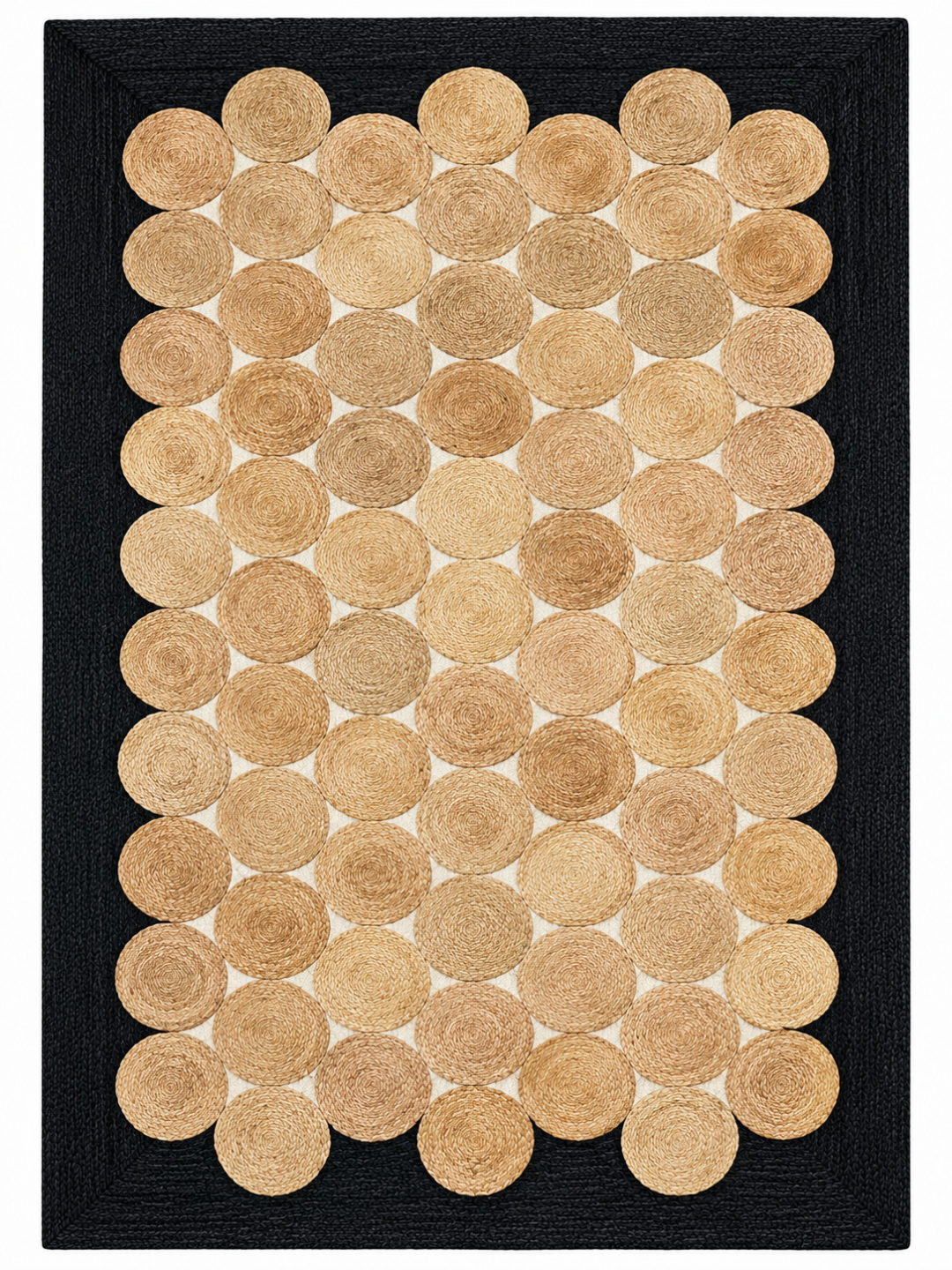 Meadow handwoven navy blue and gold jute rug
