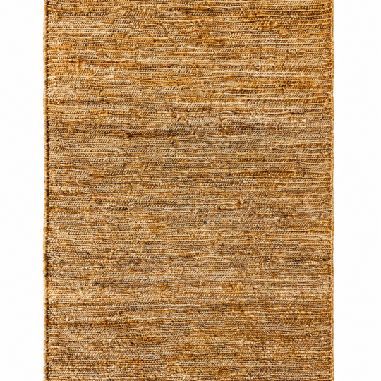 Sahara caramel brown handwoven jute rug on white background