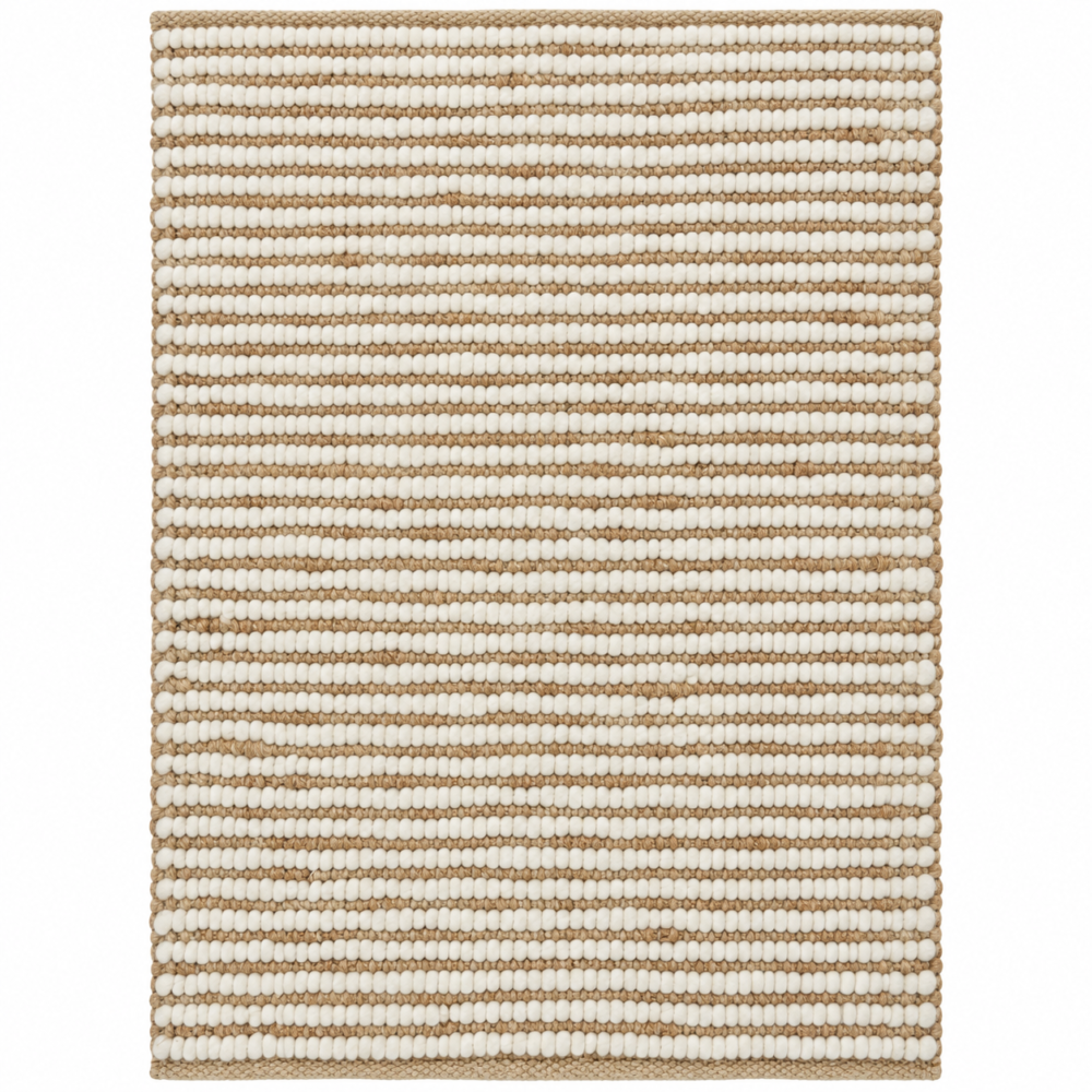 Sandweave handwoven beige and ivory jute rug