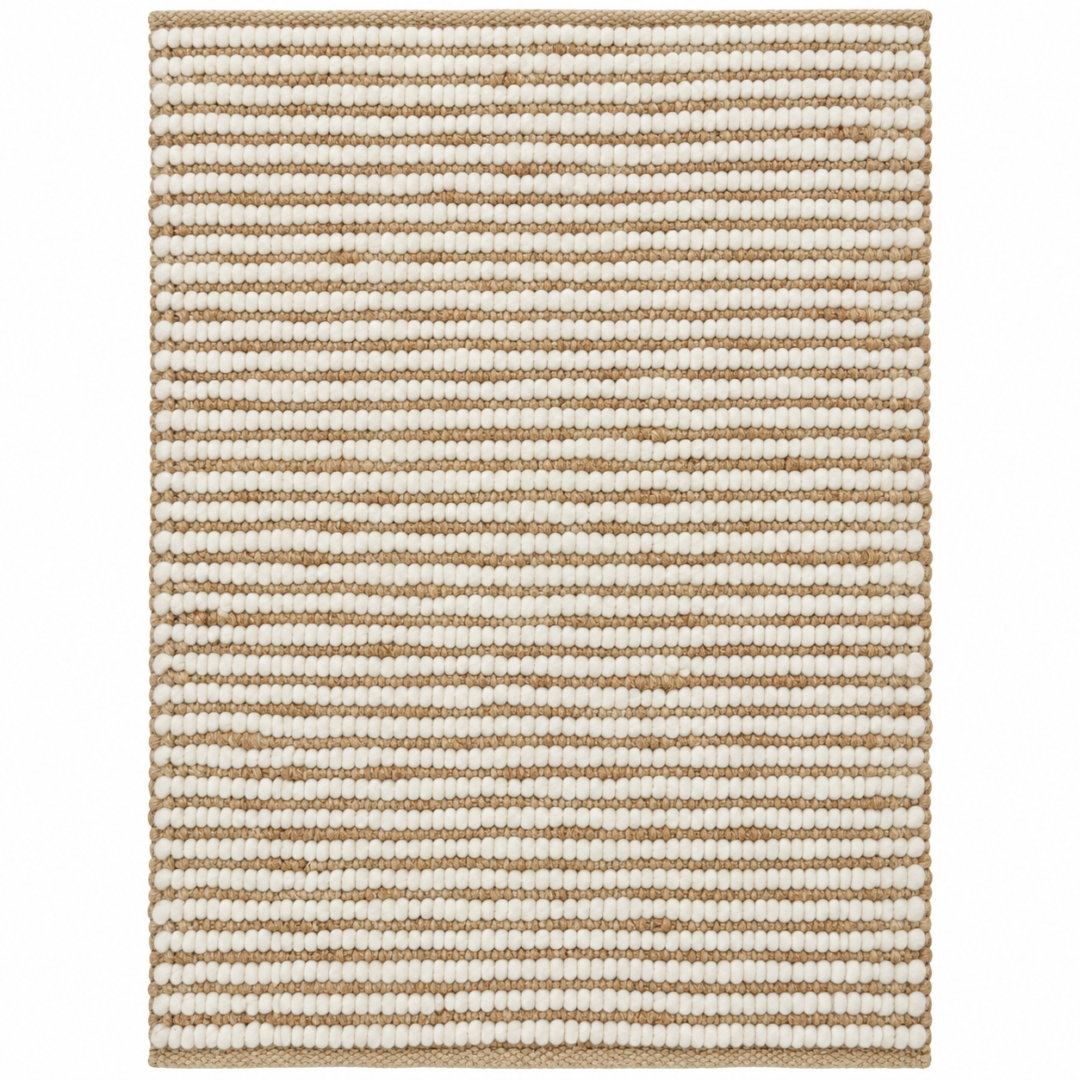 Sandweave handwoven beige and ivory jute rug