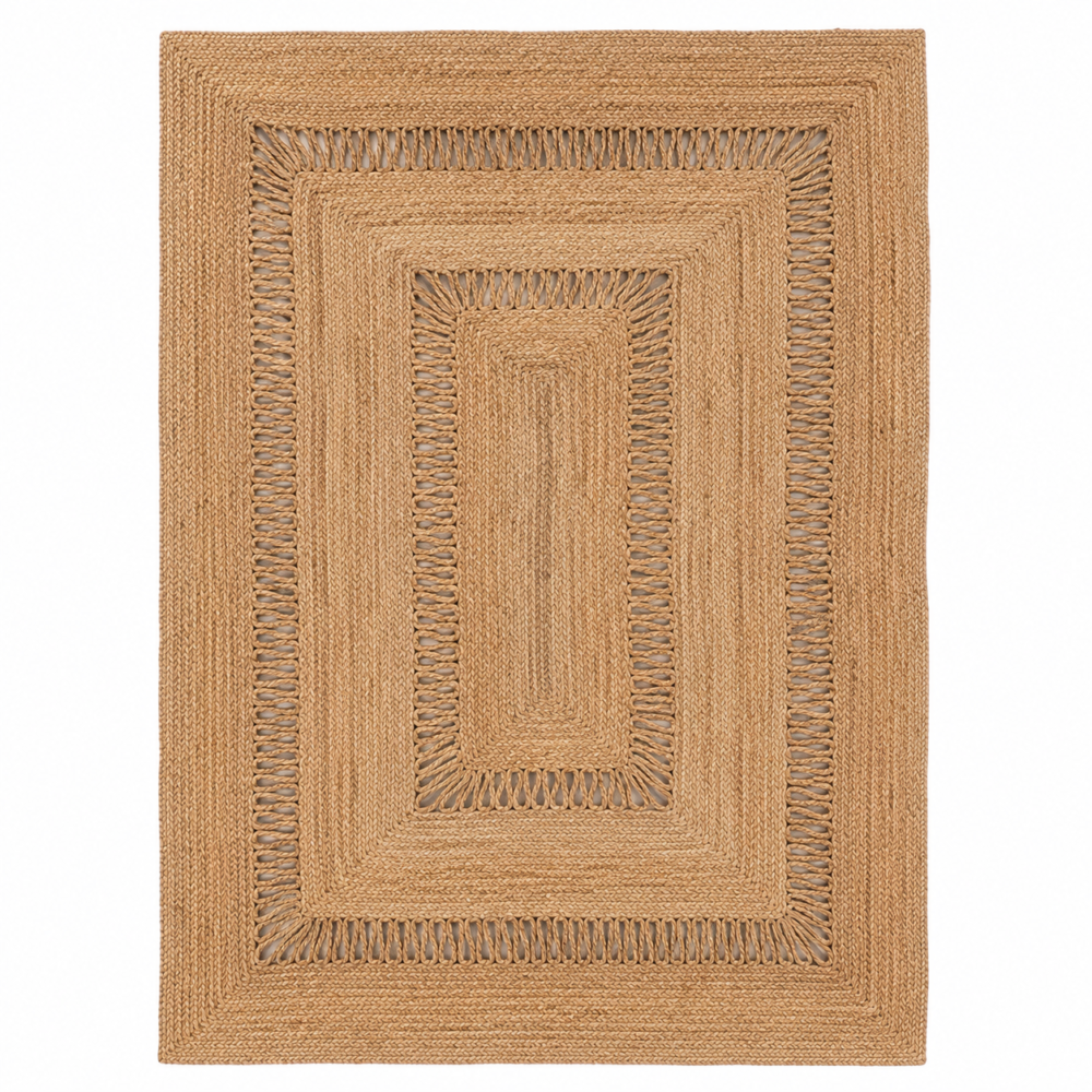 Terranova handwoven light brown jute rug