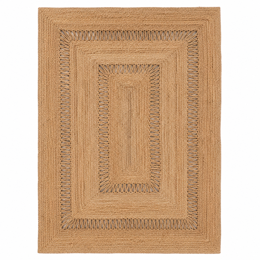 Terranova handwoven light brown jute rug